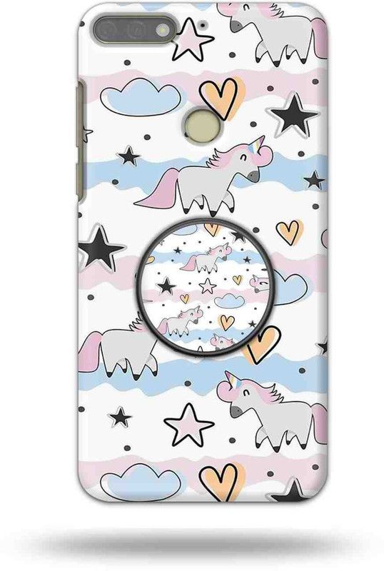 NDCOM Back Cover for Honor 7C Seamless Pattern Printed With Holder  (Multicolor, Cases with Holder, Pack of: 1)