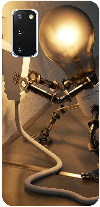 Golden Mask Back Cover for Samsung Galaxy S20 Bulb and Switch  (Multicolor, Waterproof, Silicon, Pack of: 1)