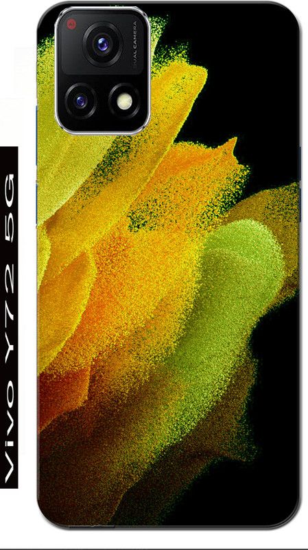 BIVAX Back Cover for VIVO Y72 5G  (Black, Yellow, Grip Case, Silicon, Pack of: 1)