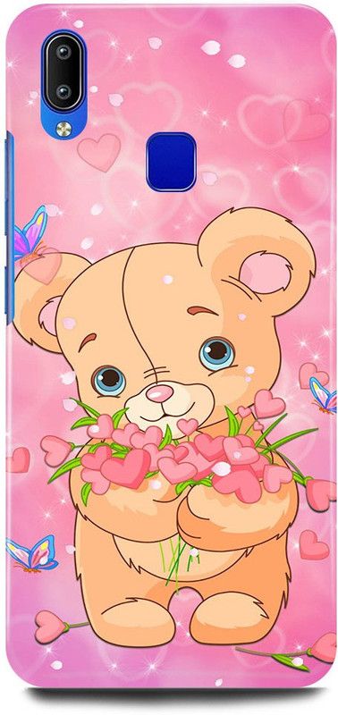 JUGGA Back Cover for Vivo Y91, 1811, TEDDY, BEAR, DOLL, CARTOON, ART  (Pink, Hard Case, Pack of: 1)