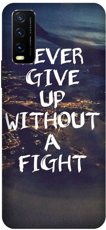 URCHIN Back Cover for Vivo Y20 Never give up, motivation, Quotes, Inspiritaional  (Multicolor, Shock Proof, Pack of: 1)