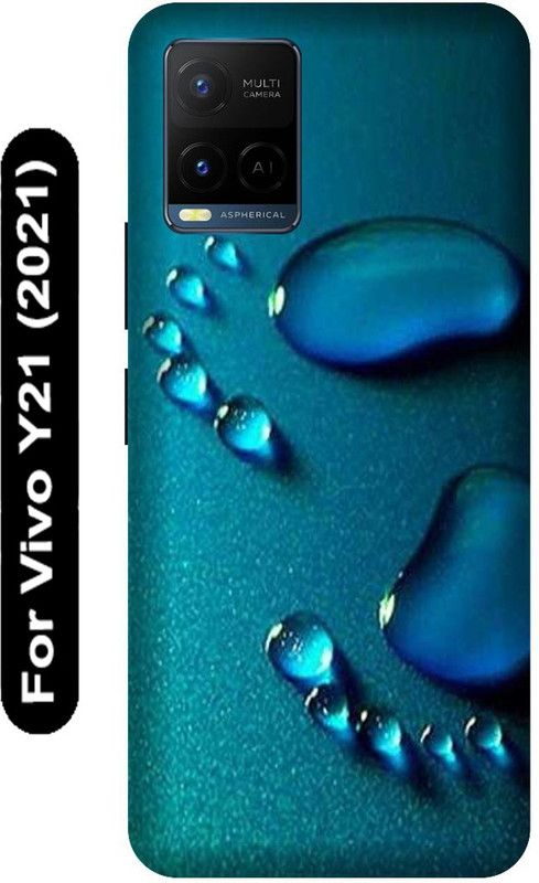 SSMORYA Back Cover for Vivo Y21 2021, Vivo V2111, Blue Drops Printed  (Multicolor, Hard Case, Pack of: 1)