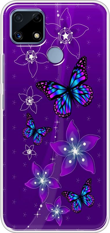 Appcityprint Back Cover for Realme C25  (Purple, Blue, Grip Case, Silicon, Pack of: 1)