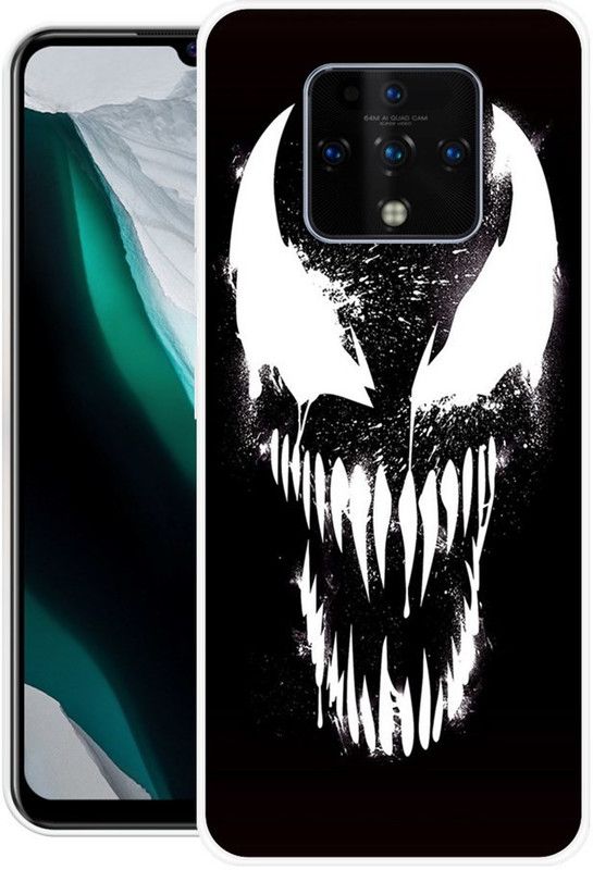 Vaultart Back Cover for Tecno Camon 16 Premier  (Black, White, Dual Protection, Silicon, Pack of: 1)