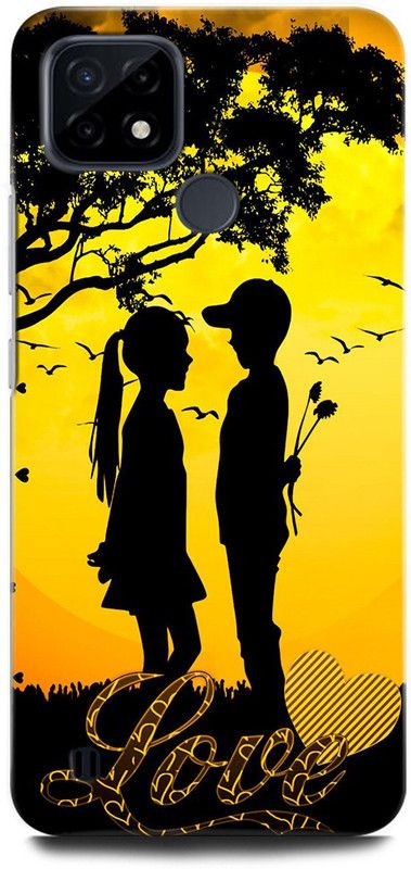 ORBIQE Back Cover for Realme C25Y RMX3265 GIRL BOY, ANIME, LOVE, SWEET COUPLE, GIRL PURPOSING, ROSE  (Multicolor, Hard Case, Pack of: 1)