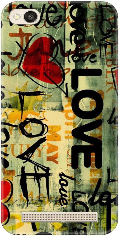 Smutty Back Cover for Mi Redmi 5A - Love Graffiti Print  (Multicolor, Hard Case, Pack of: 1)