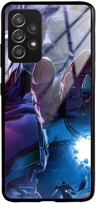 NDCOM Back Cover for Samsung Galaxy A52 5G Avengers End Game Iron Man Printed Glass Case  (Multicolor, Grip Case, Pack of: 1)