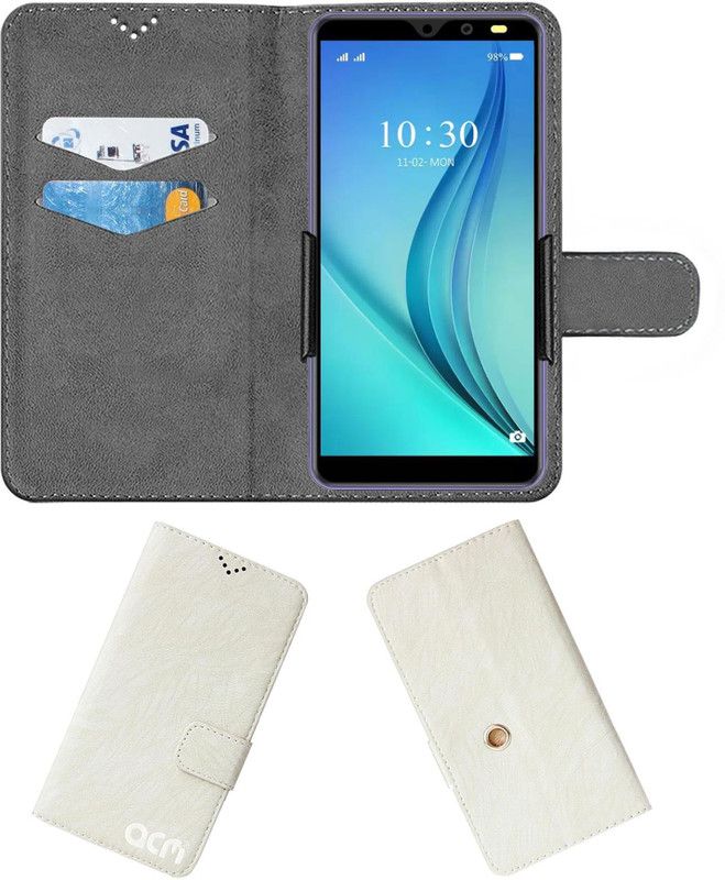 ACM Flip Cover for Ikall Z3 Pro  (White, Cases with Holder, Pack of: 1)