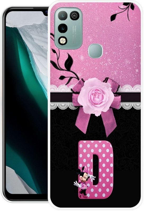 SIMAWAT Back Cover for Infinix Smart 5  (Black, Pink, Grip Case, Silicon, Pack of: 1)