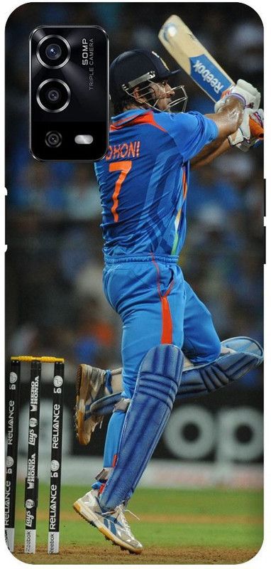 UMPRINT Back Cover for Oppo A55/CPH2325, Ms Dhoni, Indian Cricketer Printed Back Cover  (Multicolor, Hard Case, Pack of: 1)