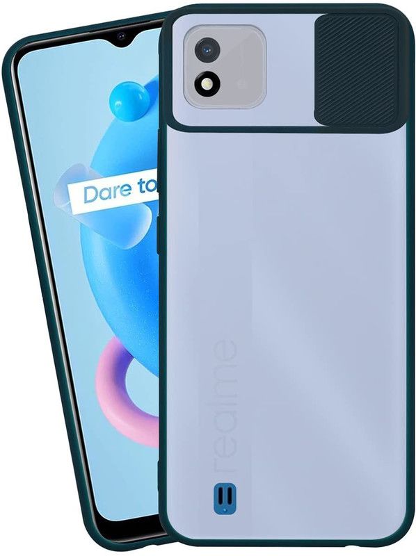 Bonqo Back Cover for Realme C20  (Green, Silicon, Pack of: 1)