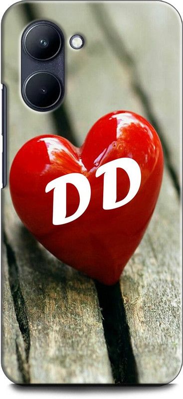 INDICRAFT Back Cover for Realme C33, RMX3624 D D, D LOVES D, NAME, ALPHABET, DD LOVE, HART, BLUE  (Multicolor, Shock Proof, Pack of: 1)
