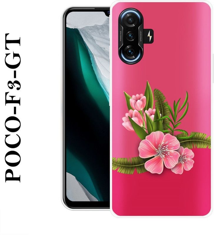 Sswastik Back Cover for Poco F3 GT  (Pink, Green, Silicon)