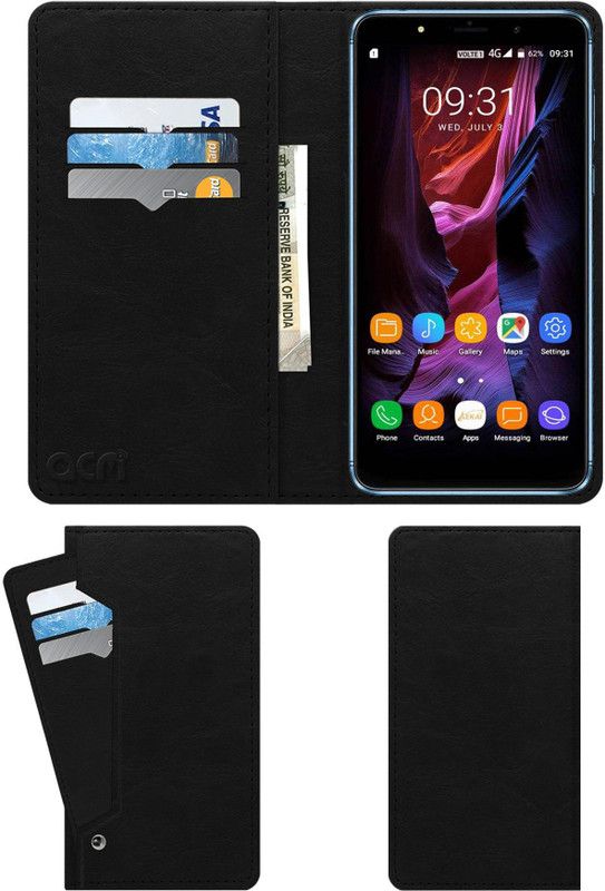 ACM Flip Cover for Surya Kekai Blaze Gio 4G  (Black, Cases with Holder, Pack of: 1)