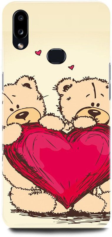 JUGGA Back Cover for SAMSUNG Galaxy M01s, TEDDY, BEAR, DOLL, CARTOON, HEART  (Pink, Hard Case, Pack of: 1)