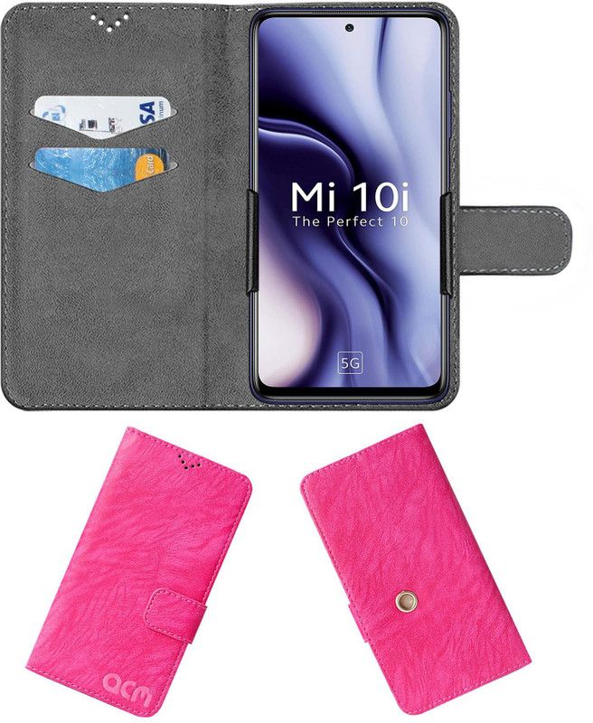 ACM Flip Cover for Mi 10i  (Pink, Cases with Holder, Pack of: 1)
