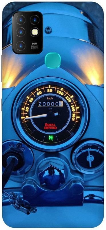 FIKORA Back Cover for Infinix Hot 10, X682B, ROYAL, ENFIELD, SPORTS, BIKE, LOVER  (Blue, Hard Case, Pack of: 1)