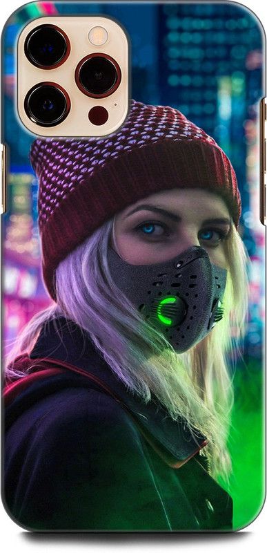 WallCraft Back Cover for APPLE iPhone 12 Pro GIRL, MASK, CUTE GIRL, ART, ANIME, RESPIRATOR, TEXTURE, MASK GIRL  (Multicolor, Dual Protection, Pack of: 1)