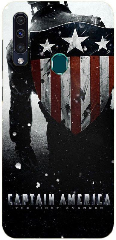 NDCOM Back Cover for Samsung Galaxy A20s Captain America Printed  (Multicolor, Hard Case, Pack of: 1)