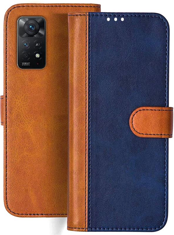 HANIRY Flip Cover for Redmi Note 11 Pro flip cover | 2201116TG flip cover | 2201116TI | Blue, Brown Design  (Brown, Magnetic Case)