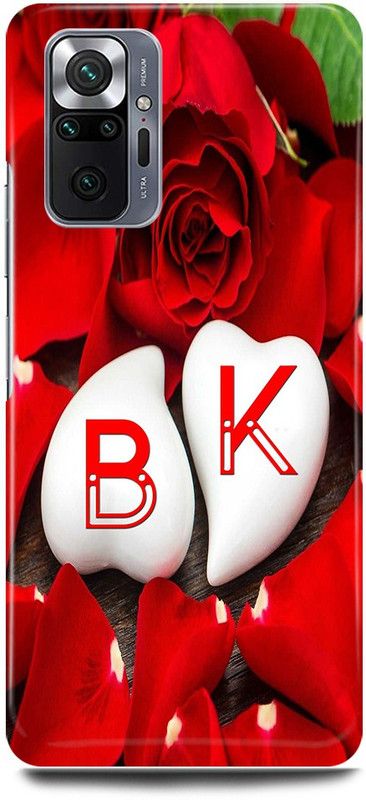 JUGGA Back Cover for Redmi Note 10 Pro, B LOVES K NAME,B NAME, K LETTER, ALPHABET,B LOVE K NAME  (Red, Hard Case, Pack of: 1)