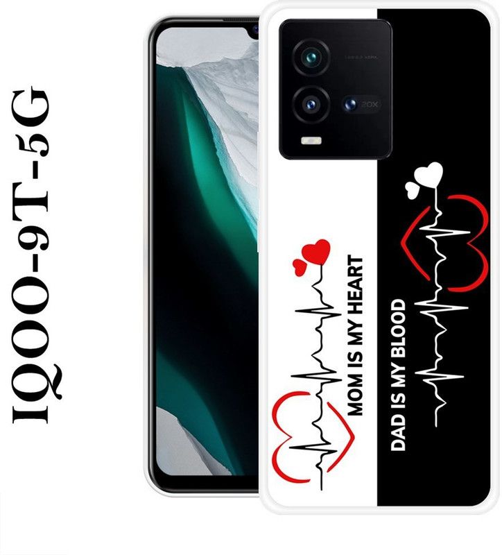 JATLAND Back Cover for IQOO 9T 5G  (Black, White, Silicon)
