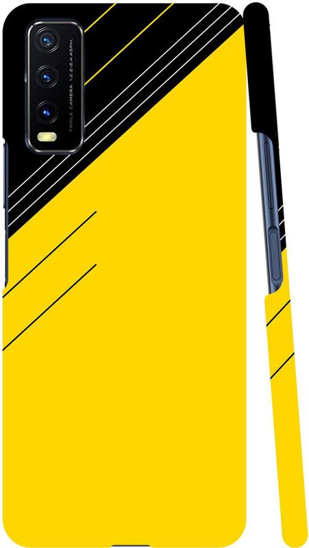 GS PANDA COLLECTIONS Back Cover for VIVO Y20a  (Black, Yellow, Pack of: 1)