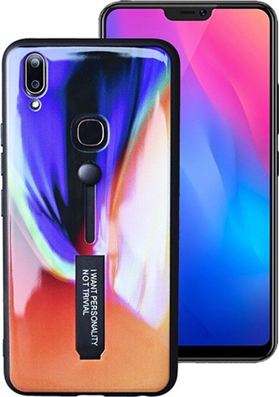 MARSHLAND Back Cover for Smooth Touch Thumb Grip with Kickstand Printed, MultiColor, Vivo Y89  (Multicolor, Hard Case, Silicon, Pack of: 1)