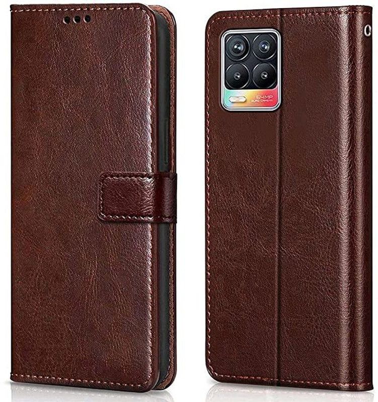 B.D.A Flip Cover for realme 8 Pro  (Brown, Pack of: 1)