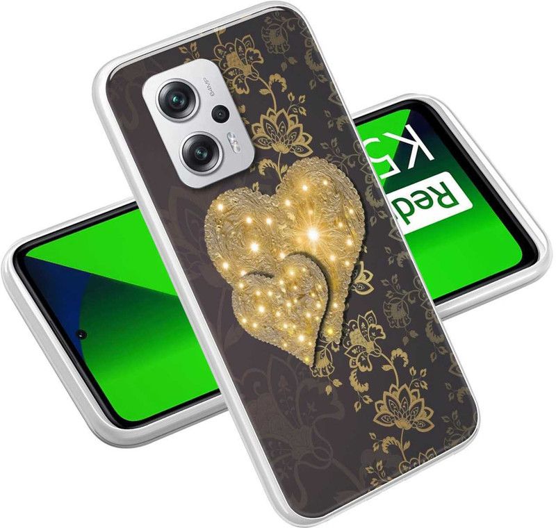 Vascase Back Cover for Redmi K50i 5G  (Grey, Gold, Silicon, Pack of: 1)