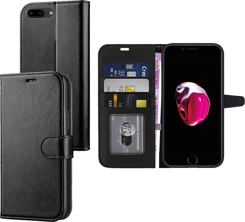 Digilett Flip Cover for Apple iPhone 7 Plus  (Black, Dual Protection, Pack of: 1)