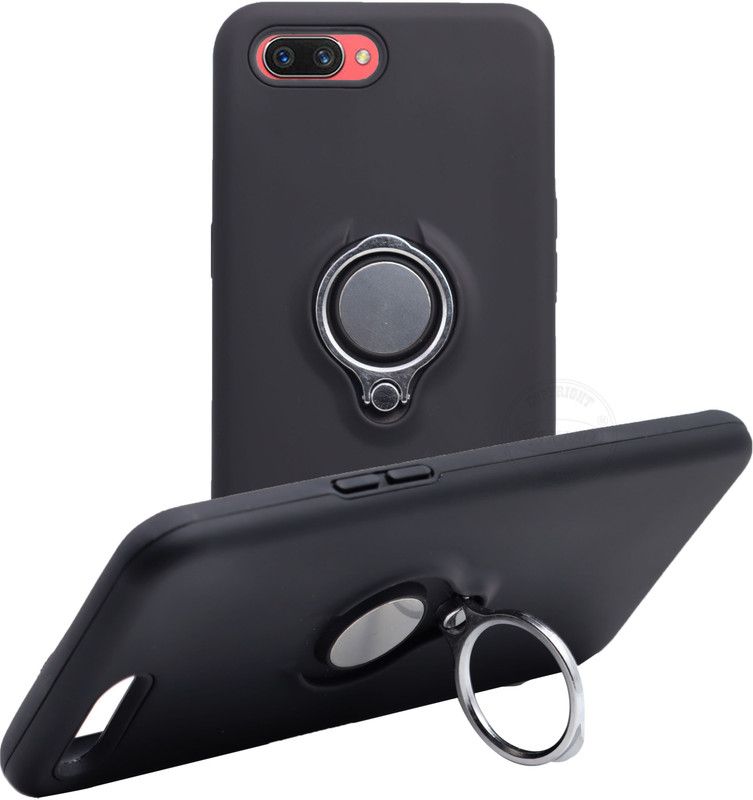 VAKIBO Back Cover for Oppo A3s, Realme C1, Ring Stand Back Cover- Dual Layer -Shock Proof - Strong Case  (Black, Rugged Armor, Pack of: 1)