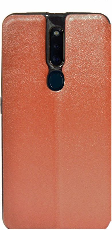 COVERBLACK Flip Cover for OPPO F11 Pro  (Brown, Grip Case, Pack of: 1)