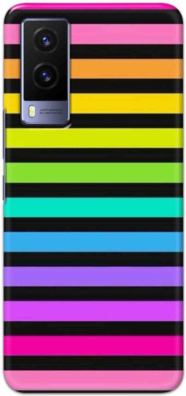 NDCOM Back Cover for Vivo V21e 5G Hyper Rainbow Stripes Printed  (Multicolor, Hard Case, Pack of: 1)