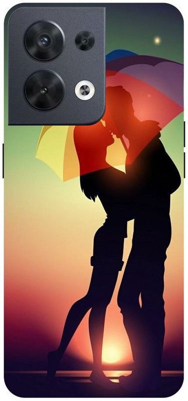 Wall Art Back Cover for OPPO RENO 8 (5G) Love Couple, Animation, Amrela Printed  (Multicolor, Dual Protection, Pack of: 1)