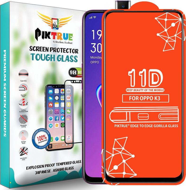 PikTrue Edge To Edge Tempered Glass for OPPO K3  (Pack of 1)