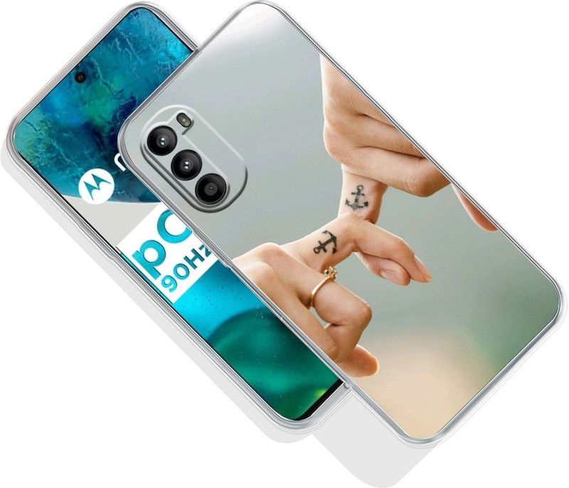 omnmo Back Cover for Motorola Moto G52  (Grey, Beige, Silicon, Pack of: 1)