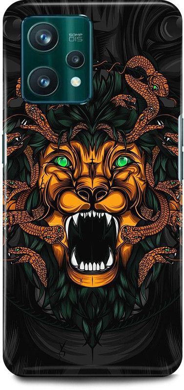 play fast Back Cover for OPPO A76, CPH2375 LION, MEDUSA, ANGRY, LION  (Yellow, Hard Case, Pack of: 1)