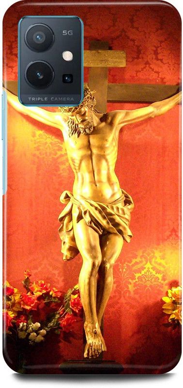 play fast Back Cover for Vivo y75 5G, V2142 JESUS, CROSS, GOD, CHRIST  (Yellow, Hard Case, Pack of: 1)