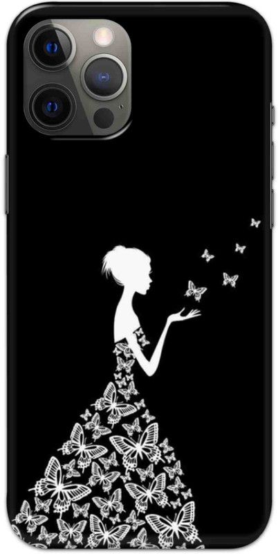 NDCOM Back Cover for iPhone 13 Pro Butterfly Girl Printed  (Multicolor, Hard Case, Pack of: 1)