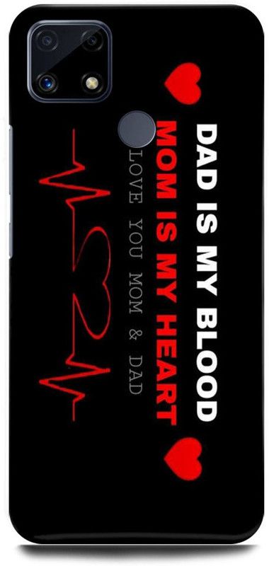 FRONK Back Cover for Realme C25s, RMX3197, MOM, DAD, MOTHER, FATHER, LOVE  (Black, Hard Case, Pack of: 1)