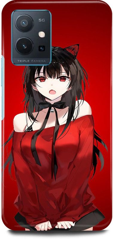 play fast Back Cover for Vivo T1 5G, V2141 GIRL, CUTE, RED, GIRL, LOVELY, GIRL, ANIME, LOVE  (Red, Hard Case, Pack of: 1)