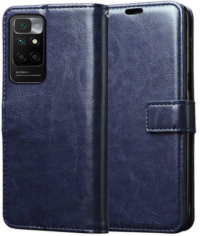 JAPNESE PRO Flip Cover for Redmi 10 Prime  (Blue, Cases with Holder, Pack of: 1)
