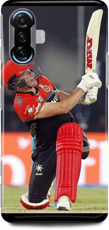 play fast Back Cover for POCO F3 GT AB, DE, VILLIERS, SOUTH, AFRICA, PLAYER, RCB  (Red, Hard Case, Pack of: 1)