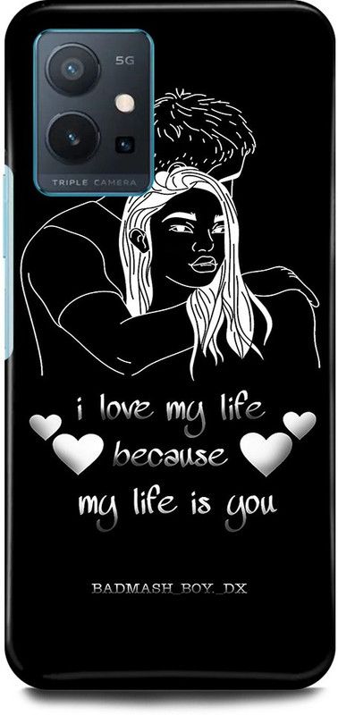 play fast Back Cover for Vivo T1 5G, V2141 BLACK, LOVE, COUPLE, DESIGN, ART, BOY, GIRL  (Black, Hard Case, Pack of: 1)