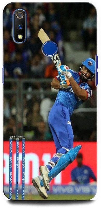 GRAFIQE Back Cover for Realme 3i RMX1827 RISHABH PANT, CRICKET, INDIA, INDIANCRICKETCAPTAIN  (Multicolor, Shock Proof, Pack of: 1)