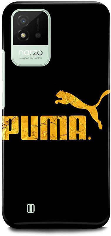 FUGGA Back Cover for realme Narzo 50i, PUMA, LOGO, SIGN, PANTHER, LION, RED, PUMA  (Gold, Hard Case, Pack of: 1)