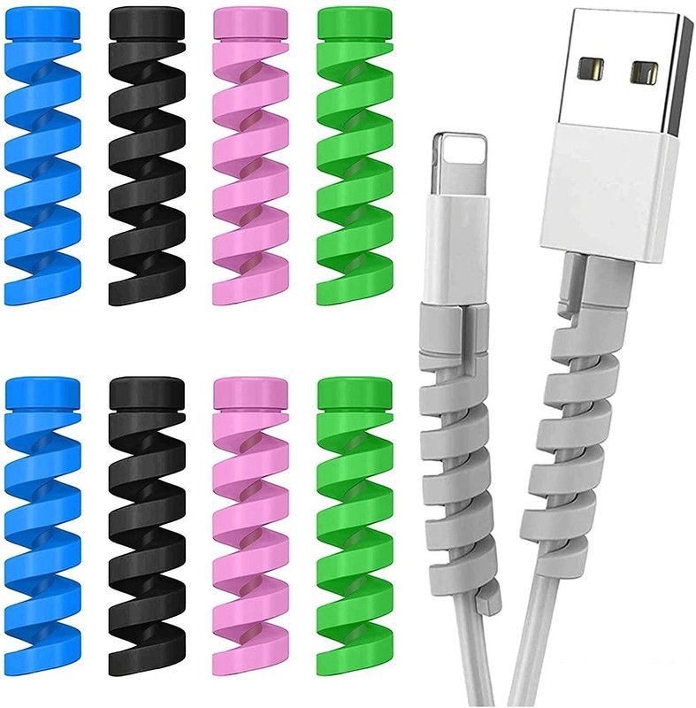 STRIFF 10 Pieces Mobile Charging Cables&Earphones Wire ,Cable Protector(Mulitcolor) Cable Protector  (Pink)