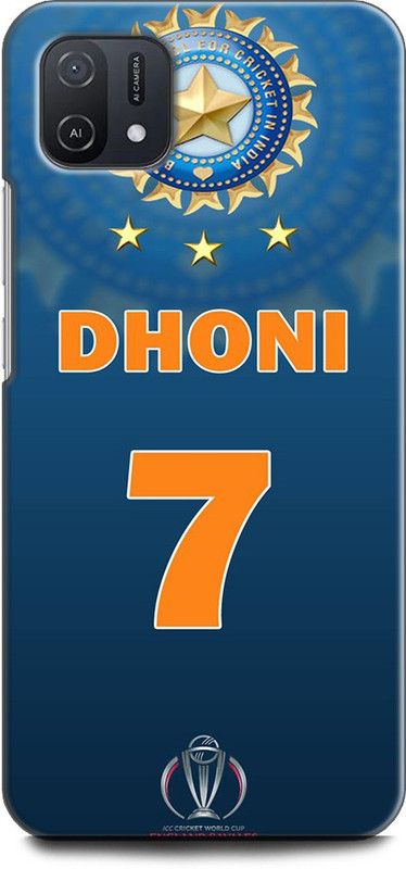 INDICRAFT Back Cover for OPPO A16e, CPH2421 MAHENDRA SINGH DHONI, CRICKET, SPORTS, JERSEY  (Multicolor, Shock Proof, Pack of: 1)