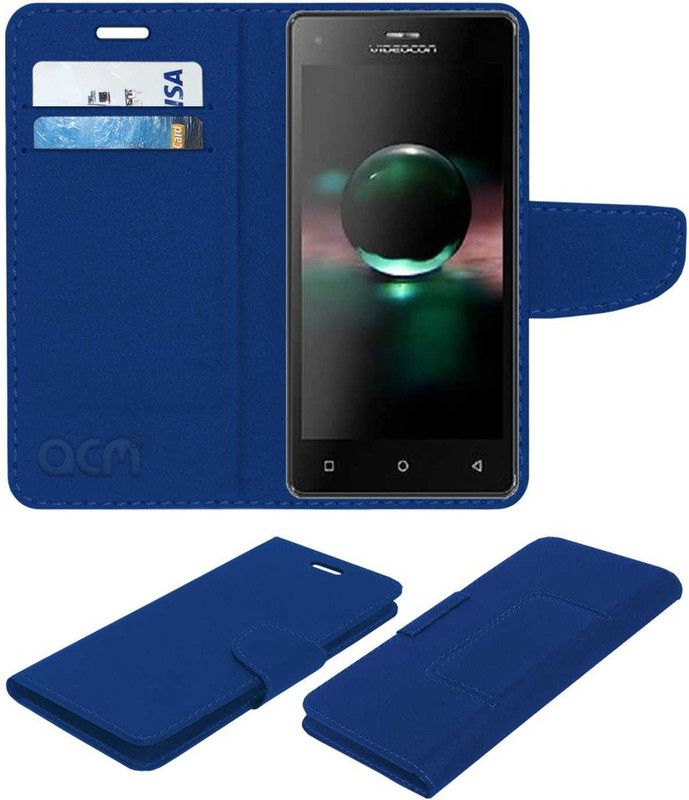 ACM Flip Cover for Videocon Krypton 2  (Blue, Cases with Holder, Pack of: 1)